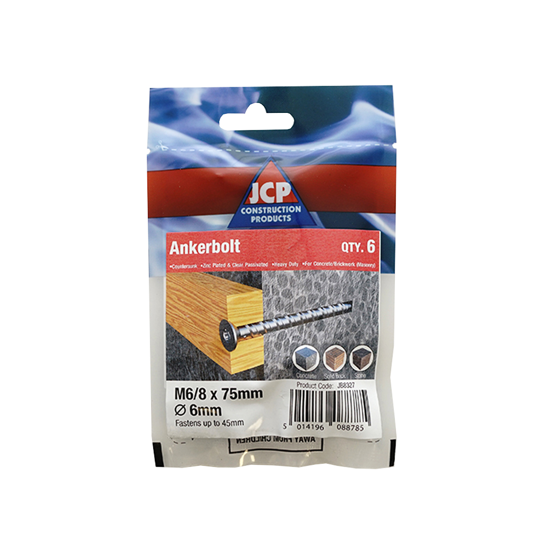 COUNTERSUNK HEAD ANKERBOLTS BZP