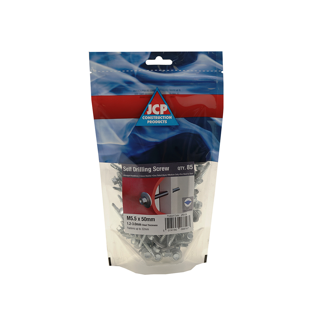 METALFIX SELF DRILLING SCREWS WITH 16MM WASHER BZP