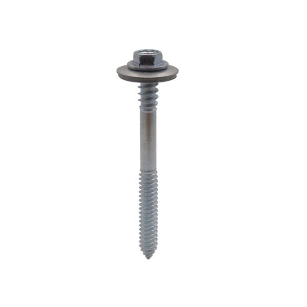 Steel woodfix high thread screw in BZP